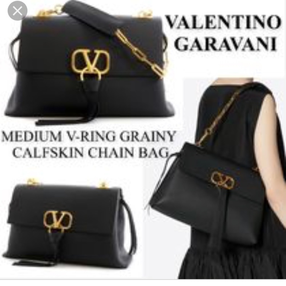 Valentino garavani medium vring calfskin chain bag